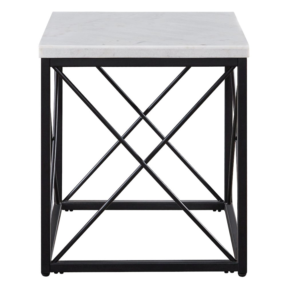 Skyler White Marble Top Square