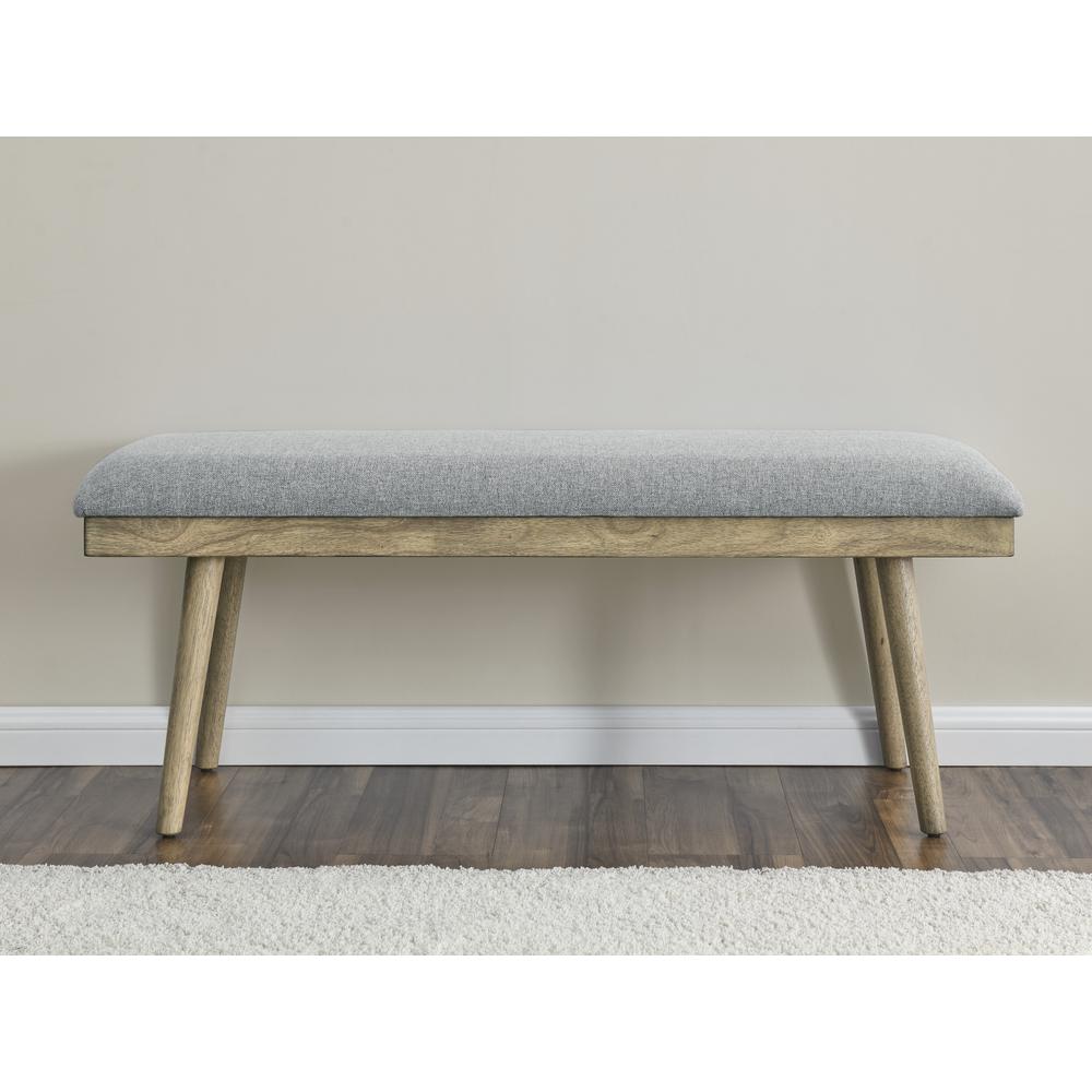 Vida Gray Polyester Dining Bench