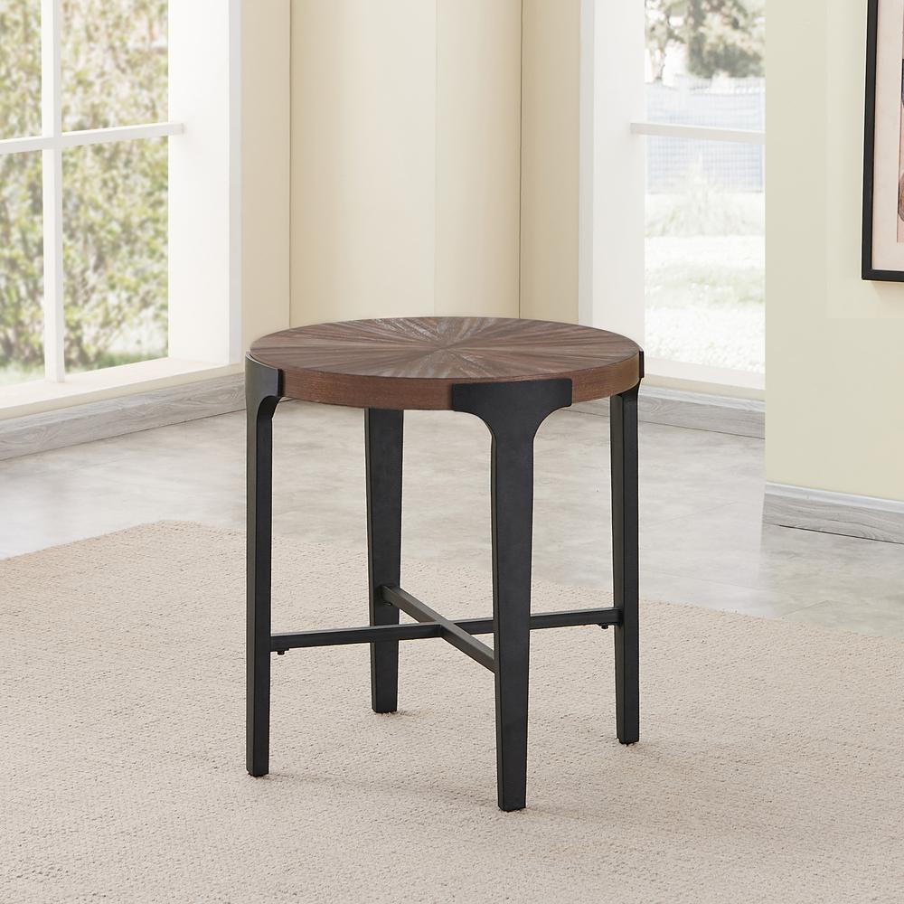 Chevron Round End Table