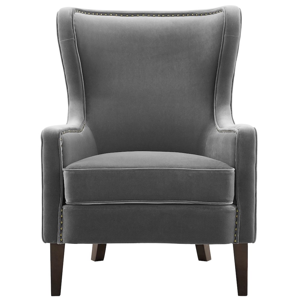 Rosco Velvet Accent Chair  – Charcoal