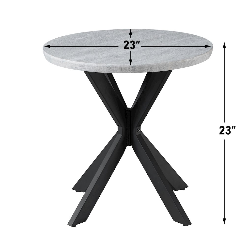Keyla Faux-Marble Round End Table