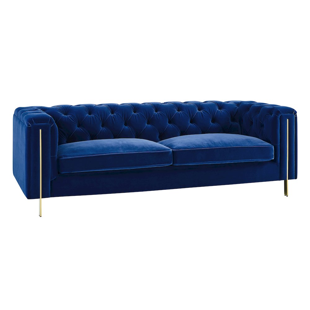 Charlene Blue Velvet Sofa Love 2PC