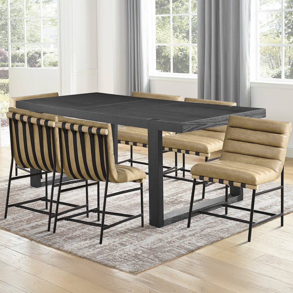 Yves Dining Table+Nicco Sand PU Chairs 7