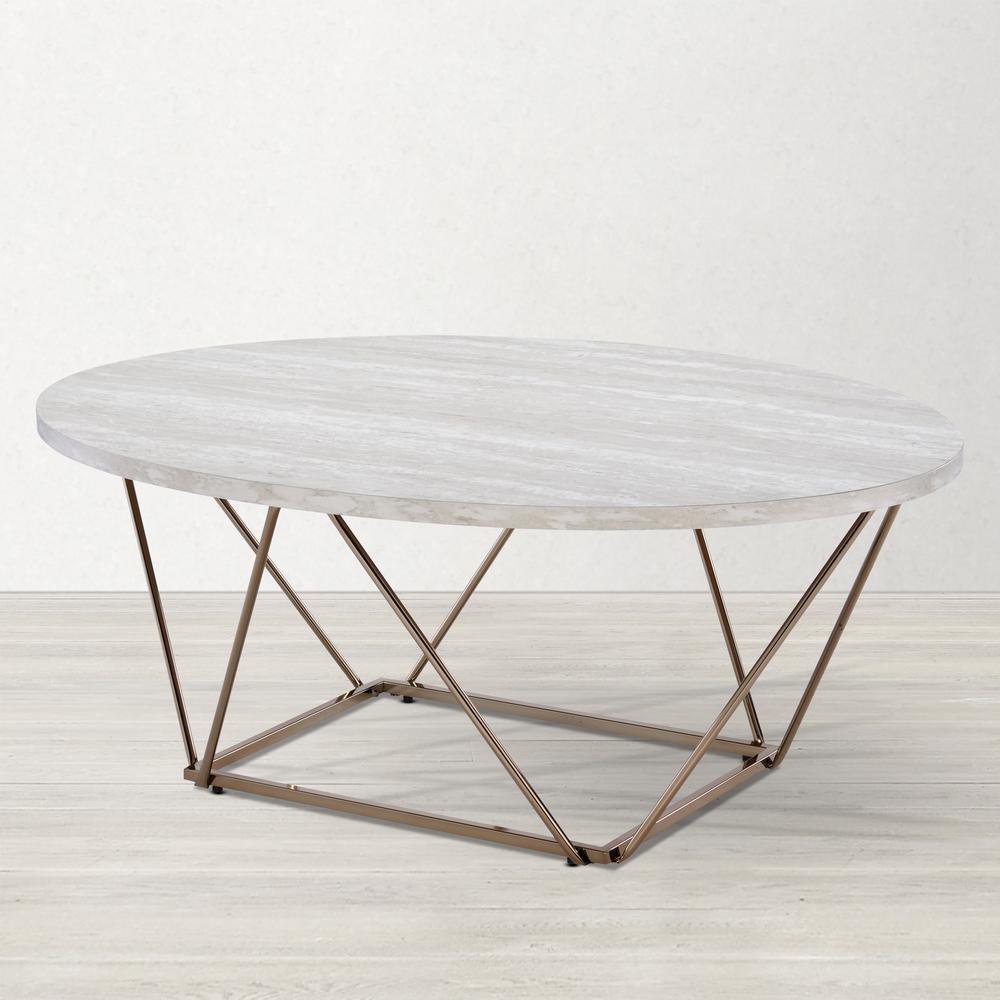 Rowan Faux Marble Top Coffee Table