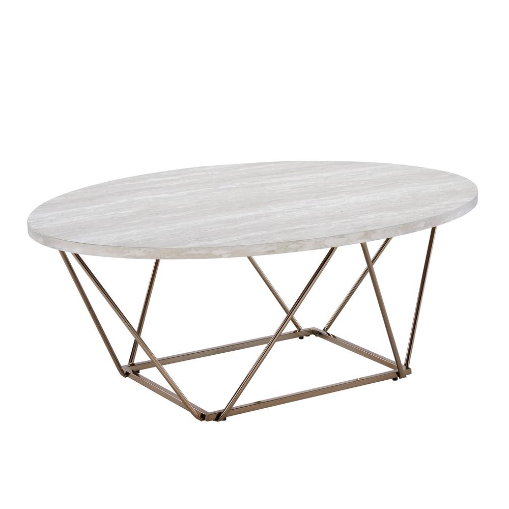 Rowan Faux Marble Top Coffee Table