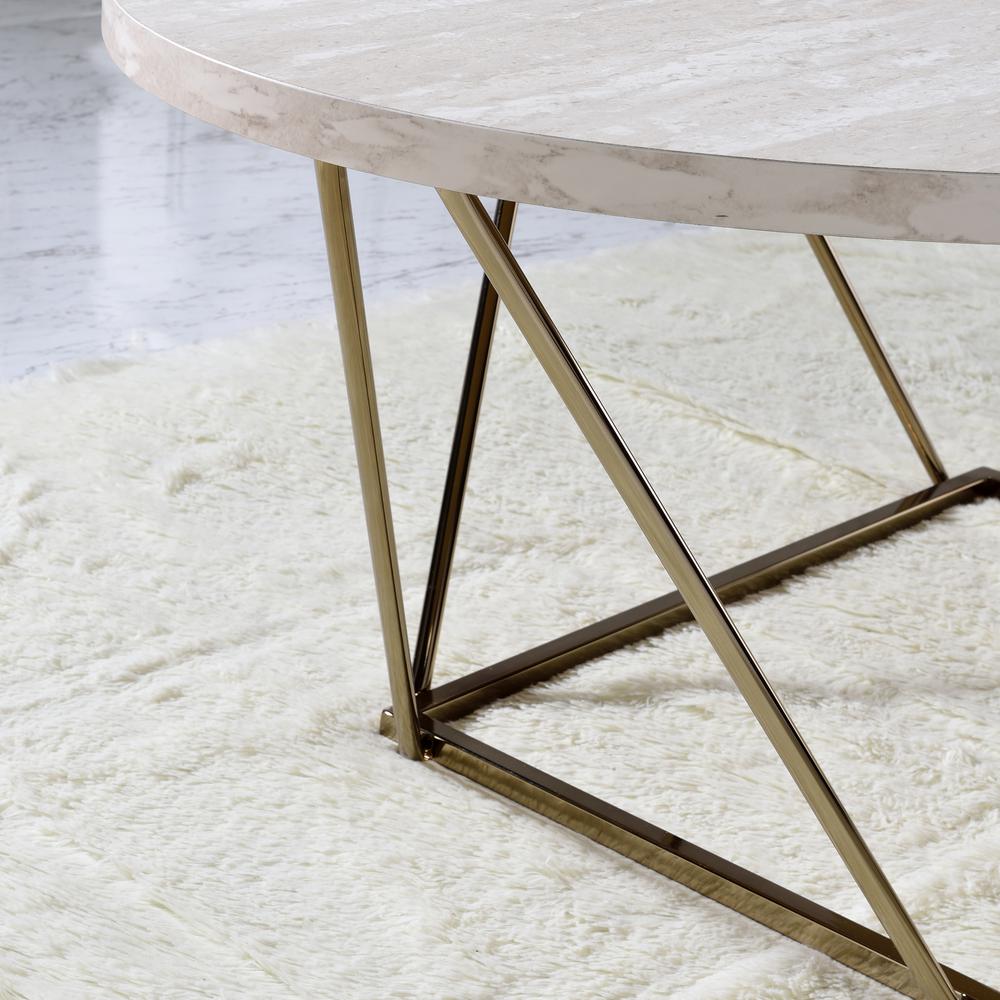 Rowan Faux Marble Top Coffee Table