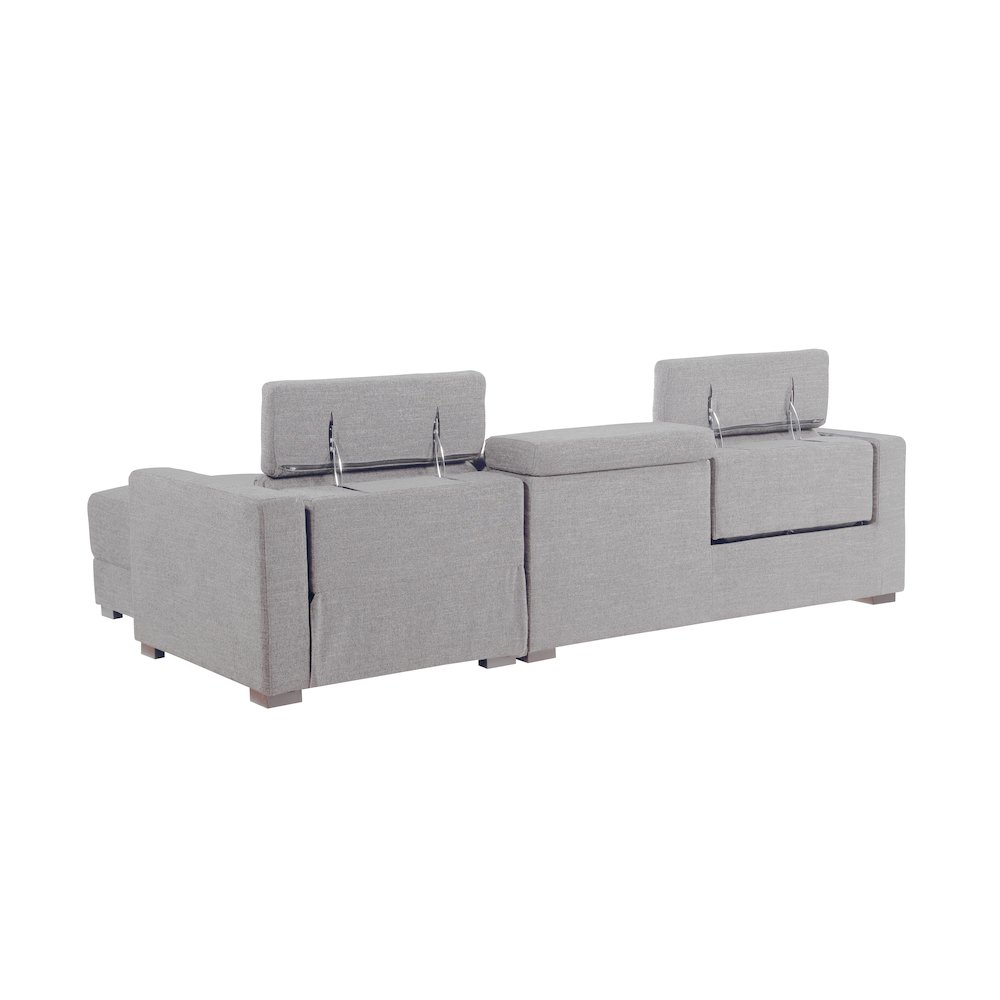 Zara Power Reclining Sectional – Light Gray