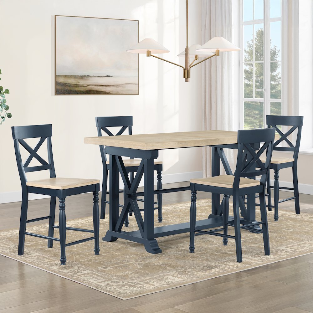 Darcy 5pc Counter Dining Set Blue