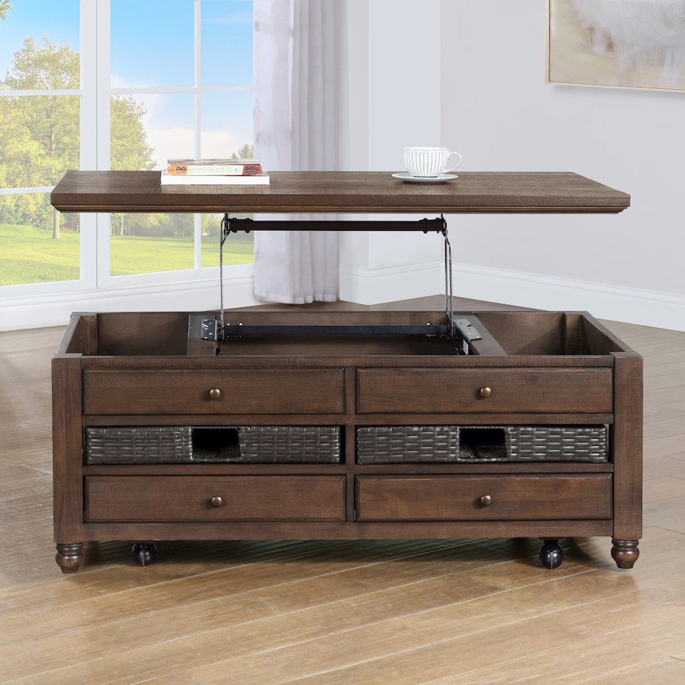 Oliver Lift-Top Cocktail Table w/Casters