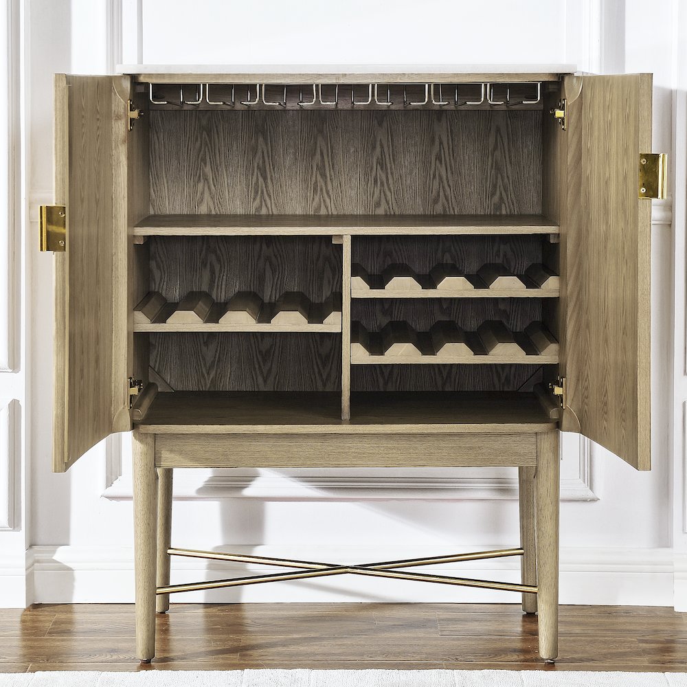Vida Marble Top WIne Cabinet