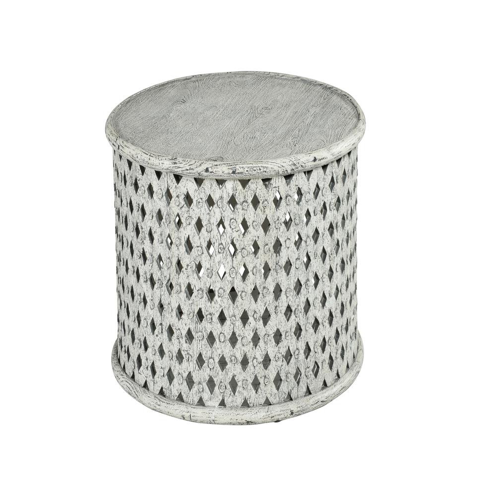 Samir Round Tribal Carved Wood