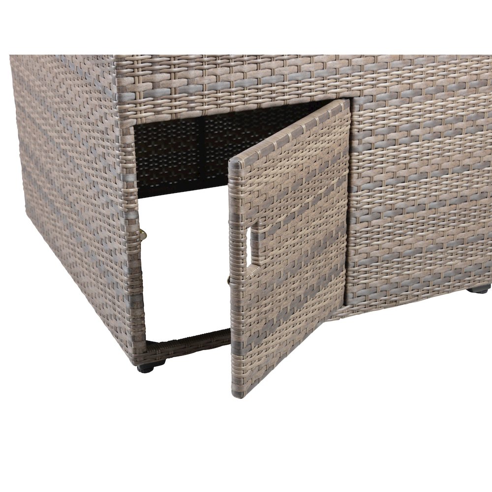 Tamyra Corner Side Table & Ottoman