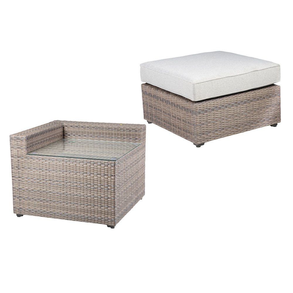 Tamyra Corner Side Table & Ottoman
