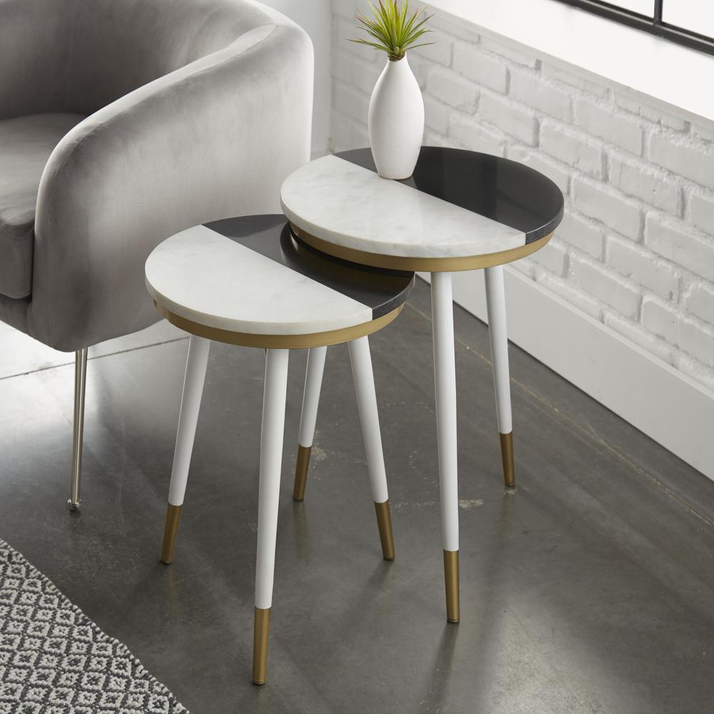 Taj 2-Pack Marble Top Side Tbls