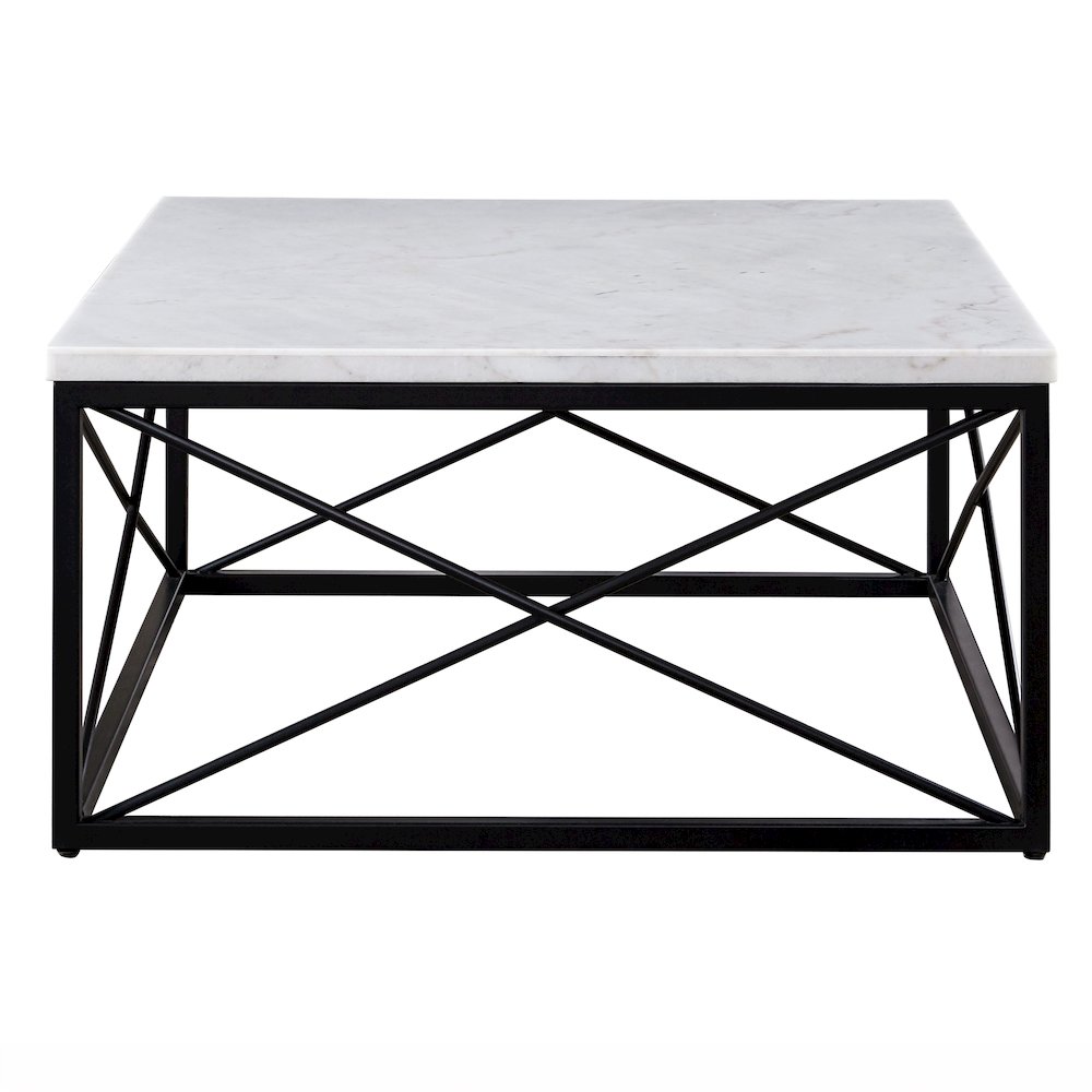Skyler White Marble Top Square