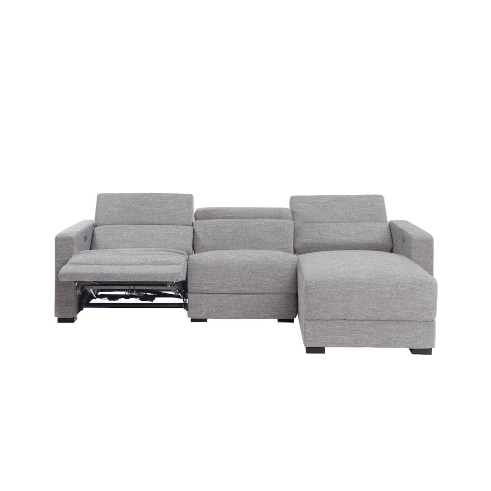Zara Power Reclining Sectional – Light Gray
