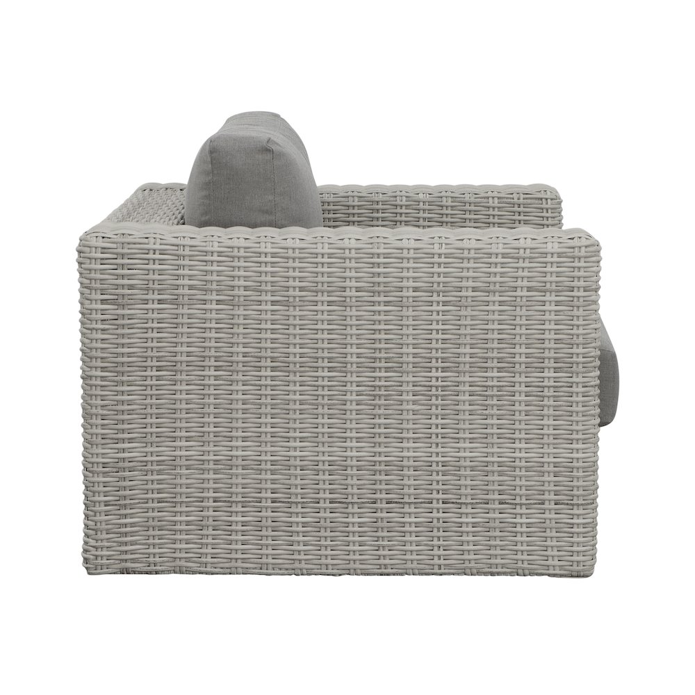Blakley Outdoor Swilvel Chair with Half Round Wicker