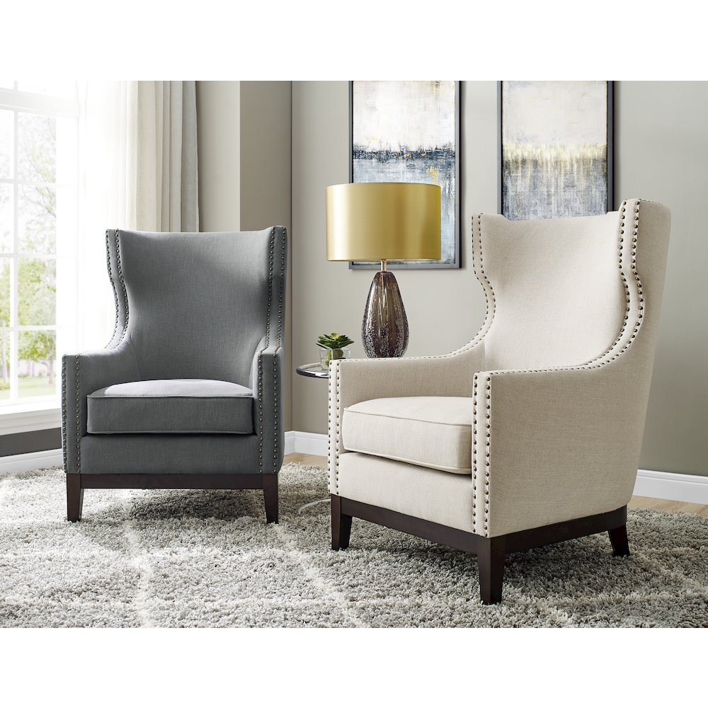 Roswell Linen Accent Chair – Beige