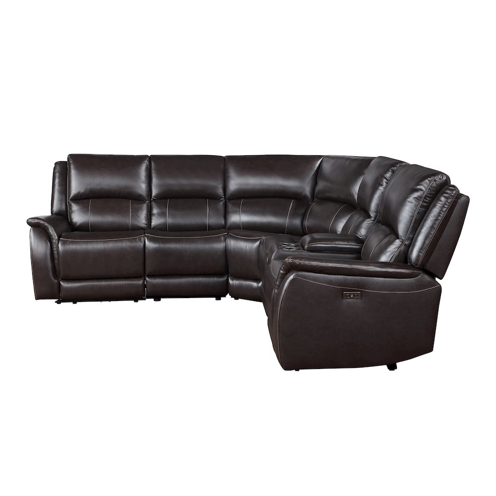 Alexandria 6-Piece Dual-Power Leather Reclining Sectiona