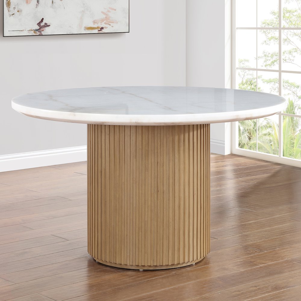 Colvin 52-inch Round White Marble Table