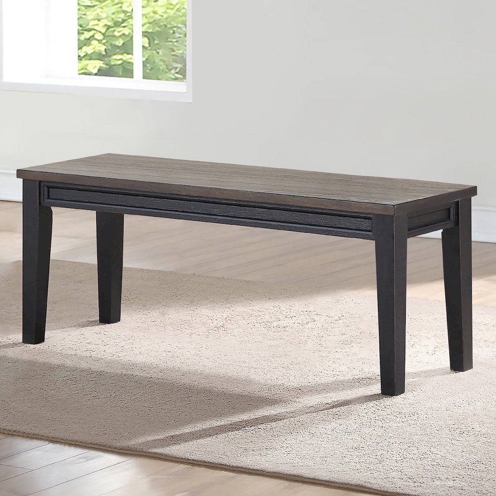 Raven Noir Dining Table with Bench and 4 Chairs