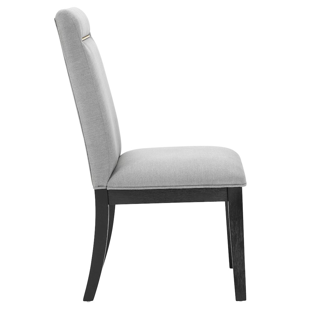Yves Black Dining Table With 8 Grey Chairs and Server