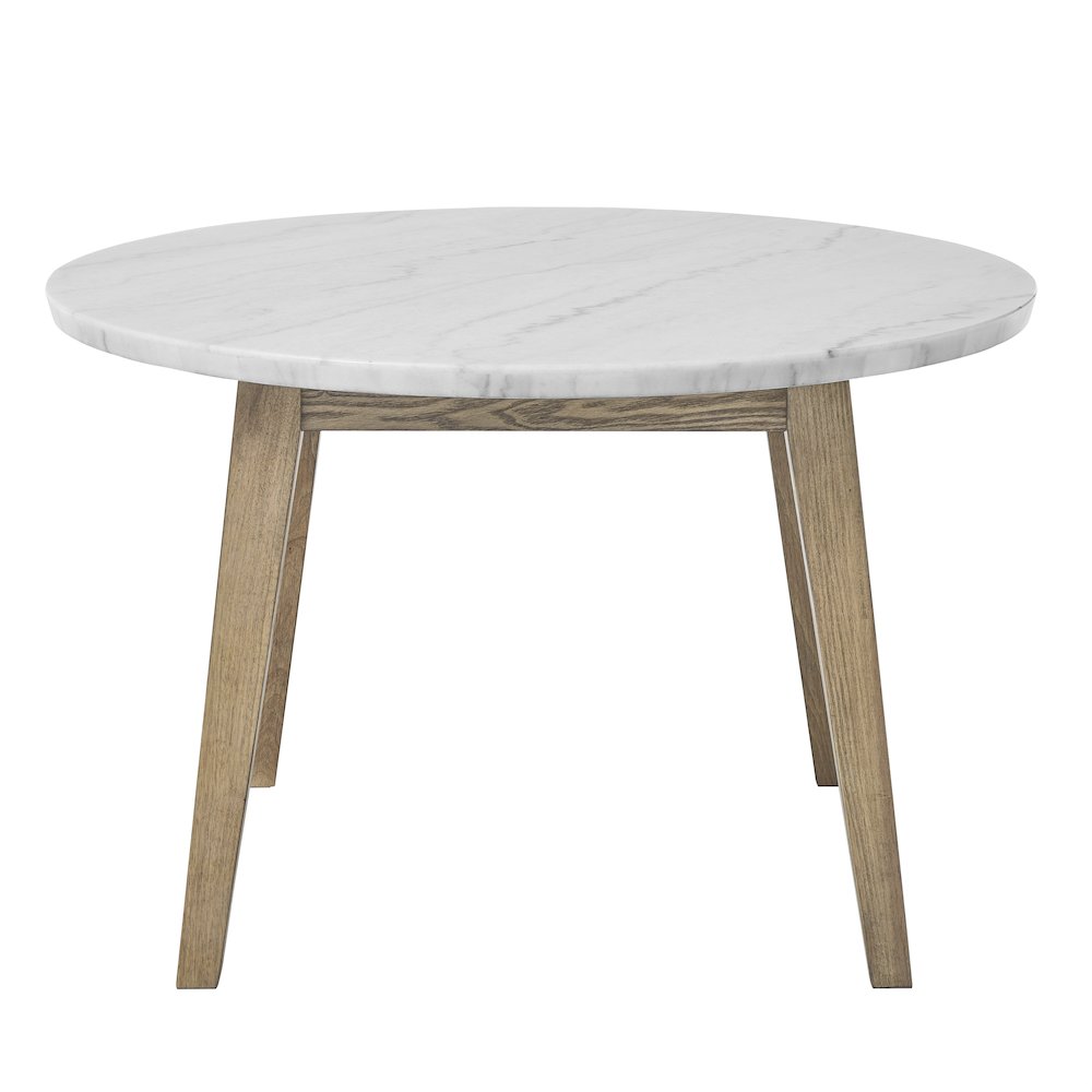 Vida 48″ Round White Marble Dining Table