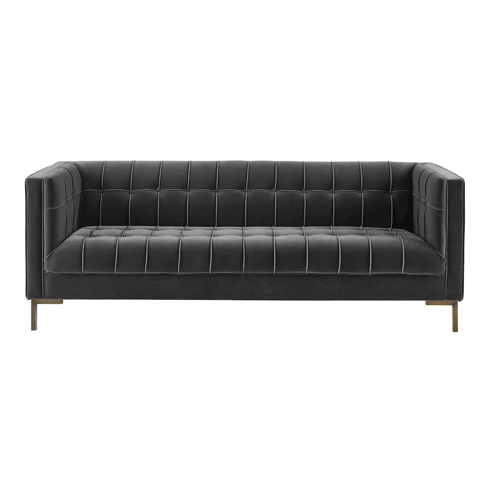 Isaac Gray Velvet Sofa