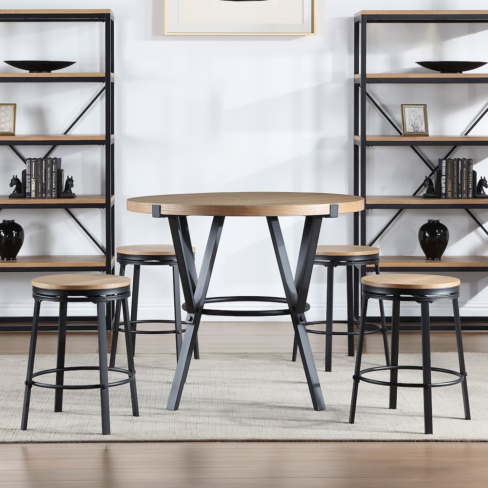 Magnoli 5-Piece Counter Dining Set (Counter Table & 4 Swivel Counter Chairs)