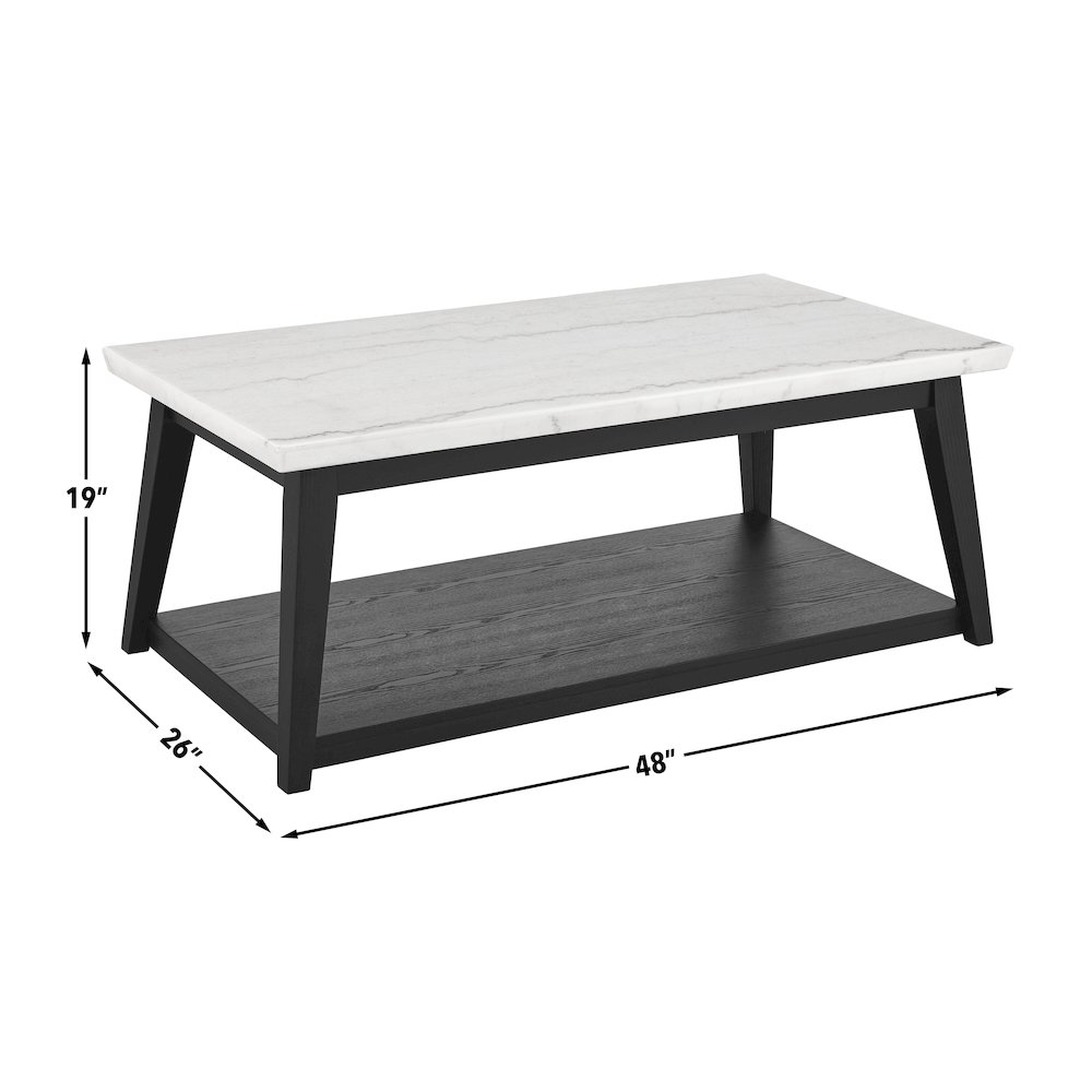 Vida-Black White Marble Top Cocktail Tbl