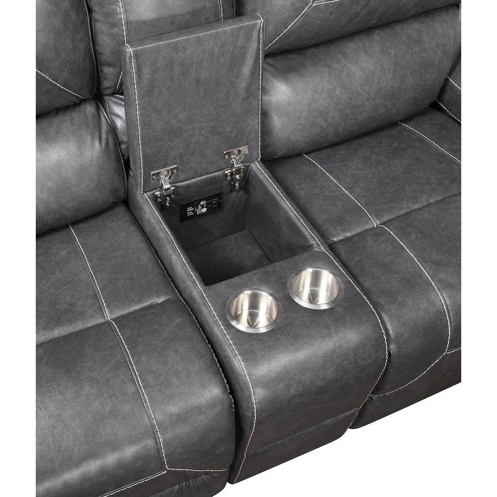 Keily Gray Manual Console Loveseat