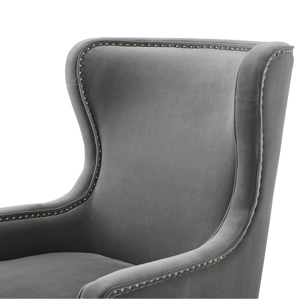Rosco Velvet Accent Chair  – Charcoal