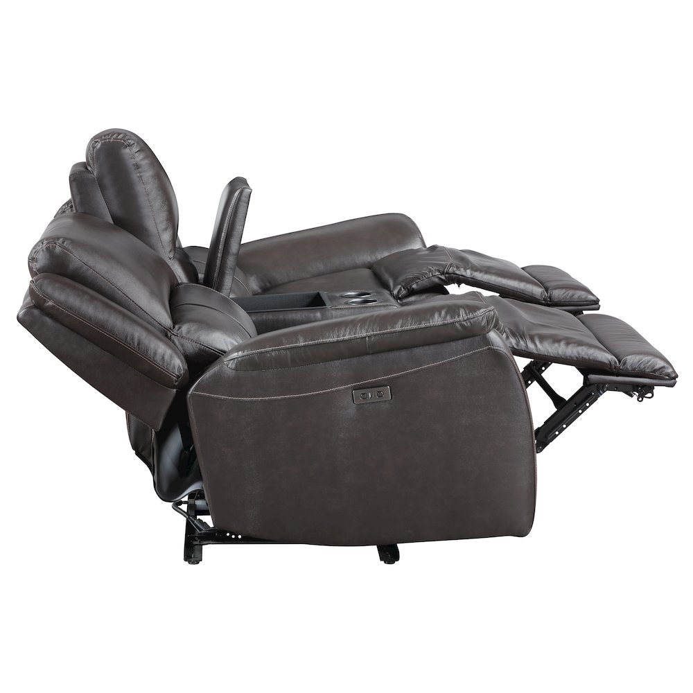 Alexandria Power Leather Reclining Conso