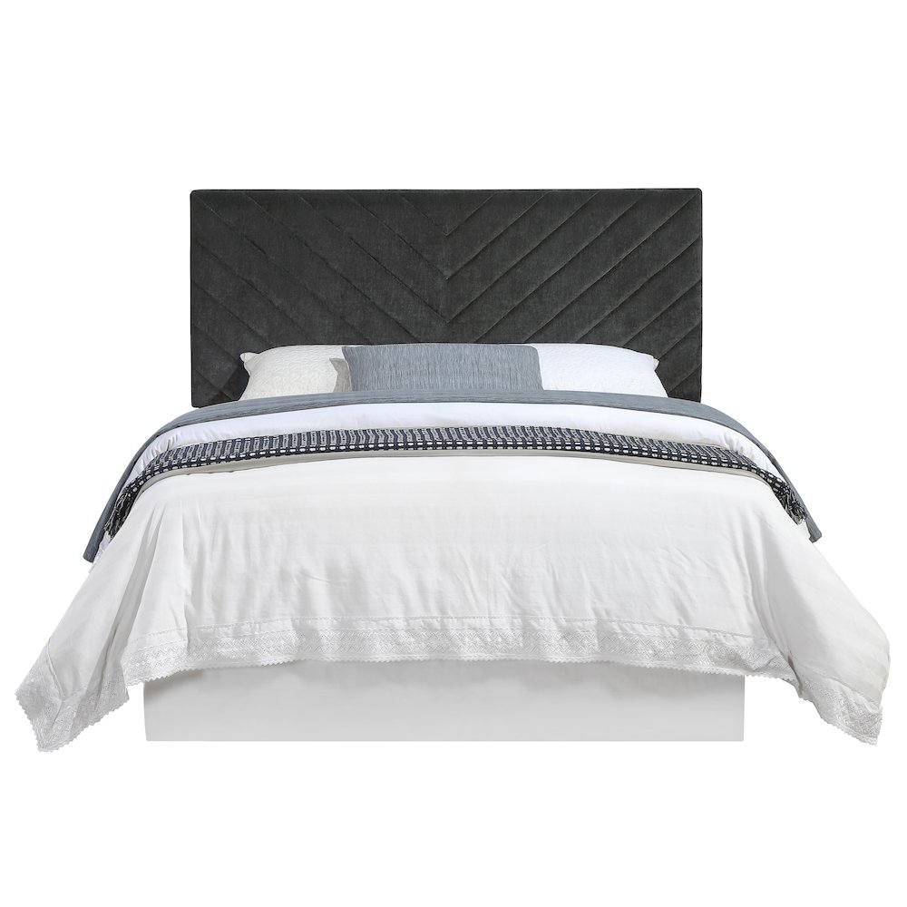 Tara Black Chevron Tufted Queen/Full Hea
