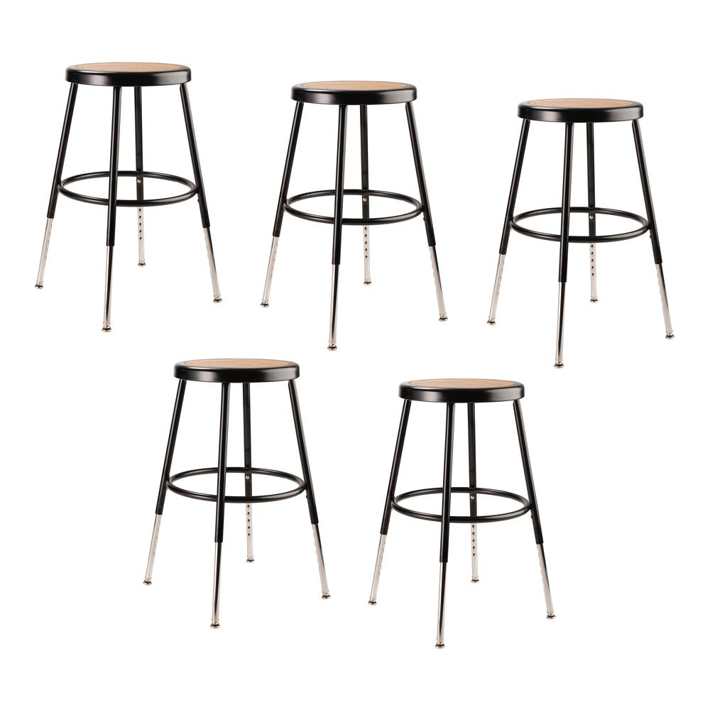 (5 Pack) NPS® 19″-27″ Height Adjustable Heavy Duty Steel Stool
