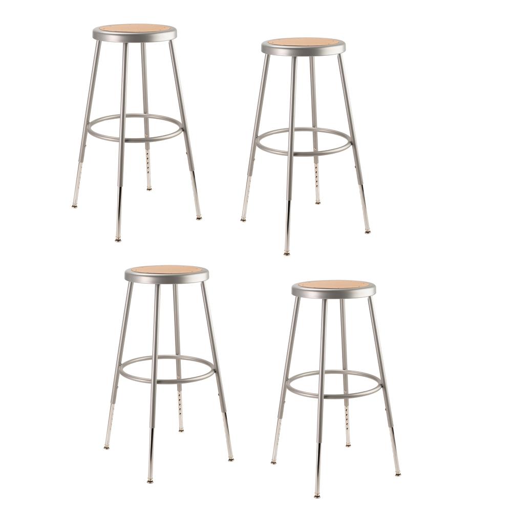 (4 Pack) NPS® 25″-33″ Height Adjustable Heavy Duty Steel Stool