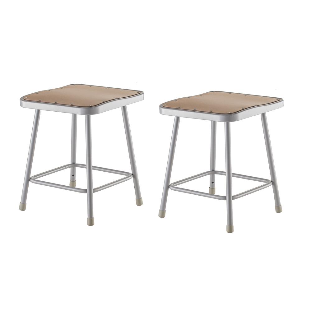 (2 Pack) NPS® 18″ Heavy Duty Square Seat Steel Stool