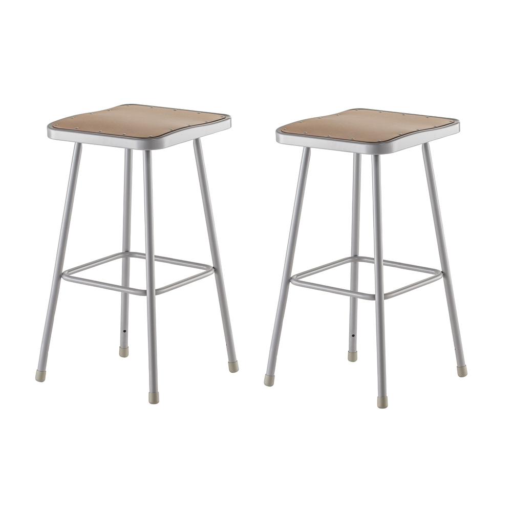 (2 Pack) NPS® 30″ Heavy Duty Square Seat Steel Stool
