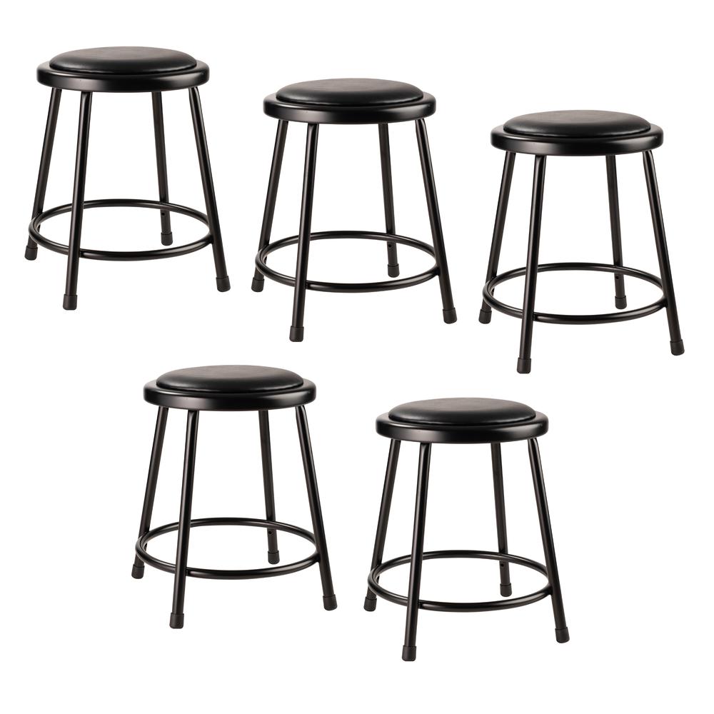 (5 Pack) NPS® 18″ Heavy Duty Vinyl Padded Steel Stool