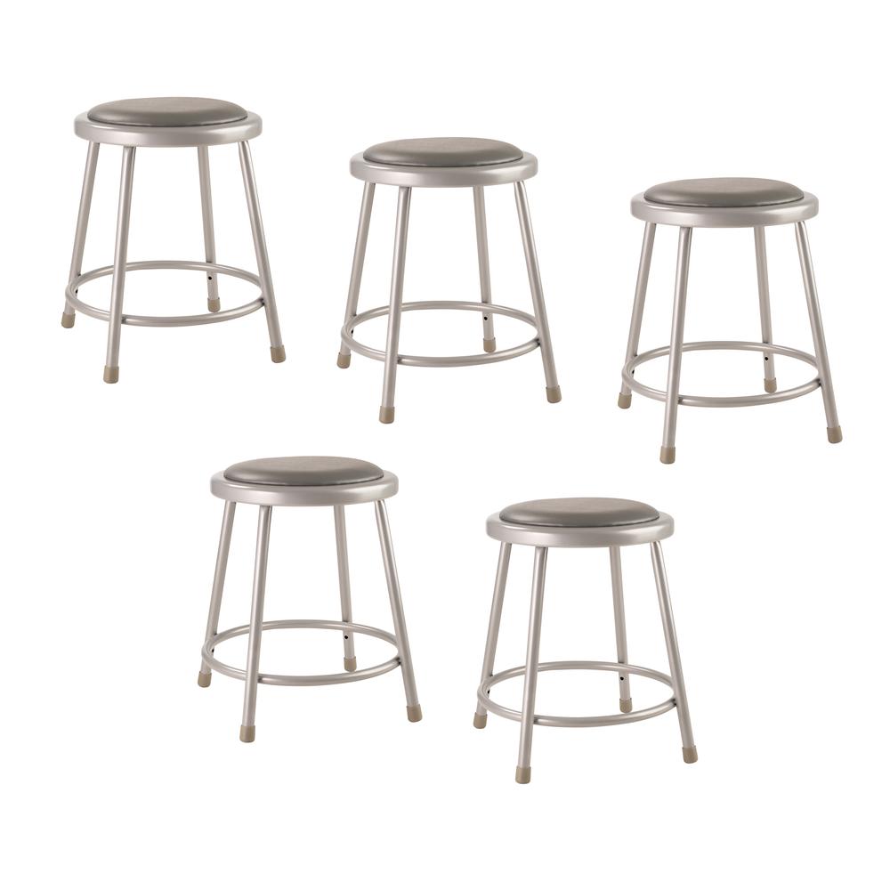 (5 Pack) NPS® 18″Heavy Duty Vinyl Padded Steel Stool