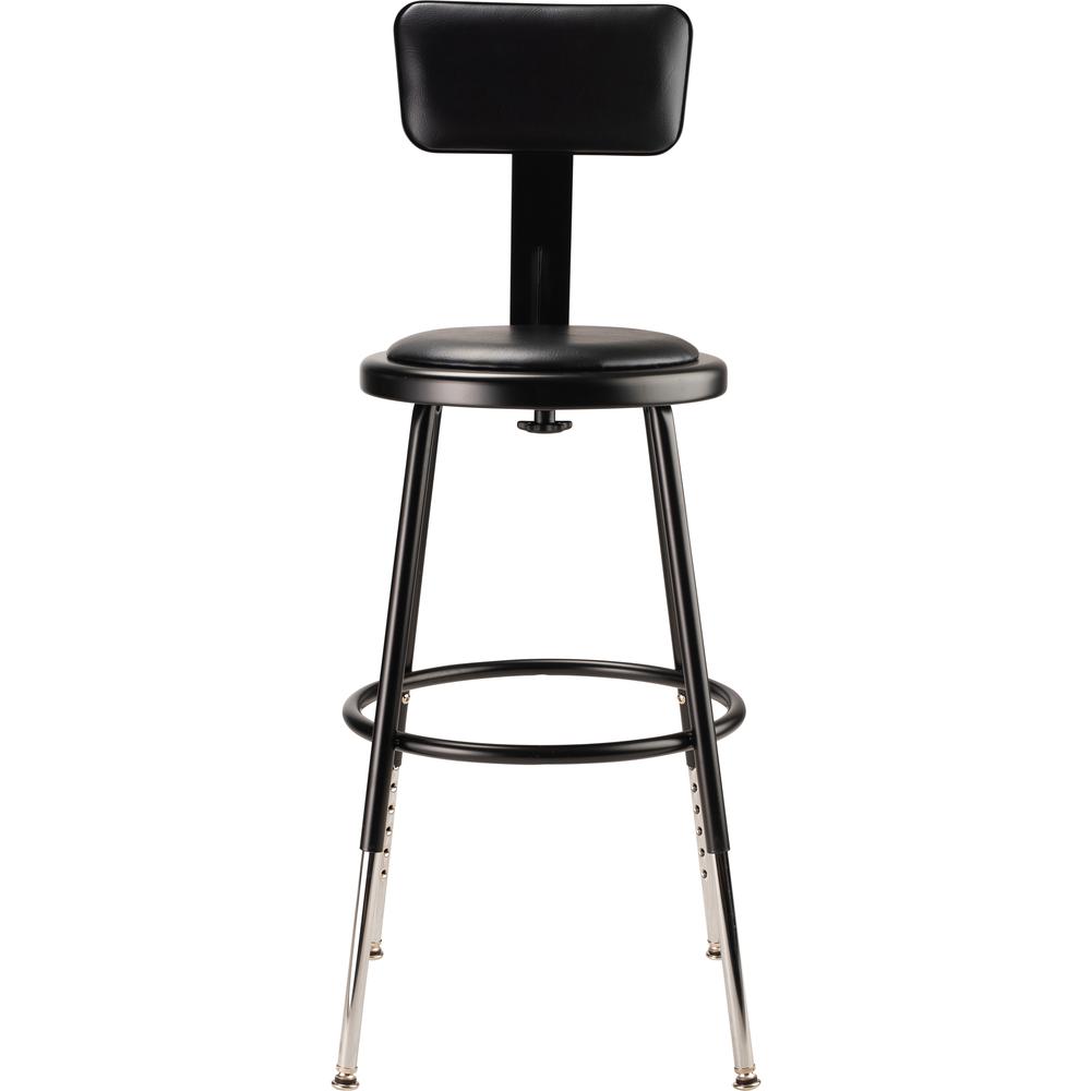 (5 Pack) NPS® 19″-27″ Height Adjustable Heavy Duty Vinyl Padded Steel Stool With Backrest