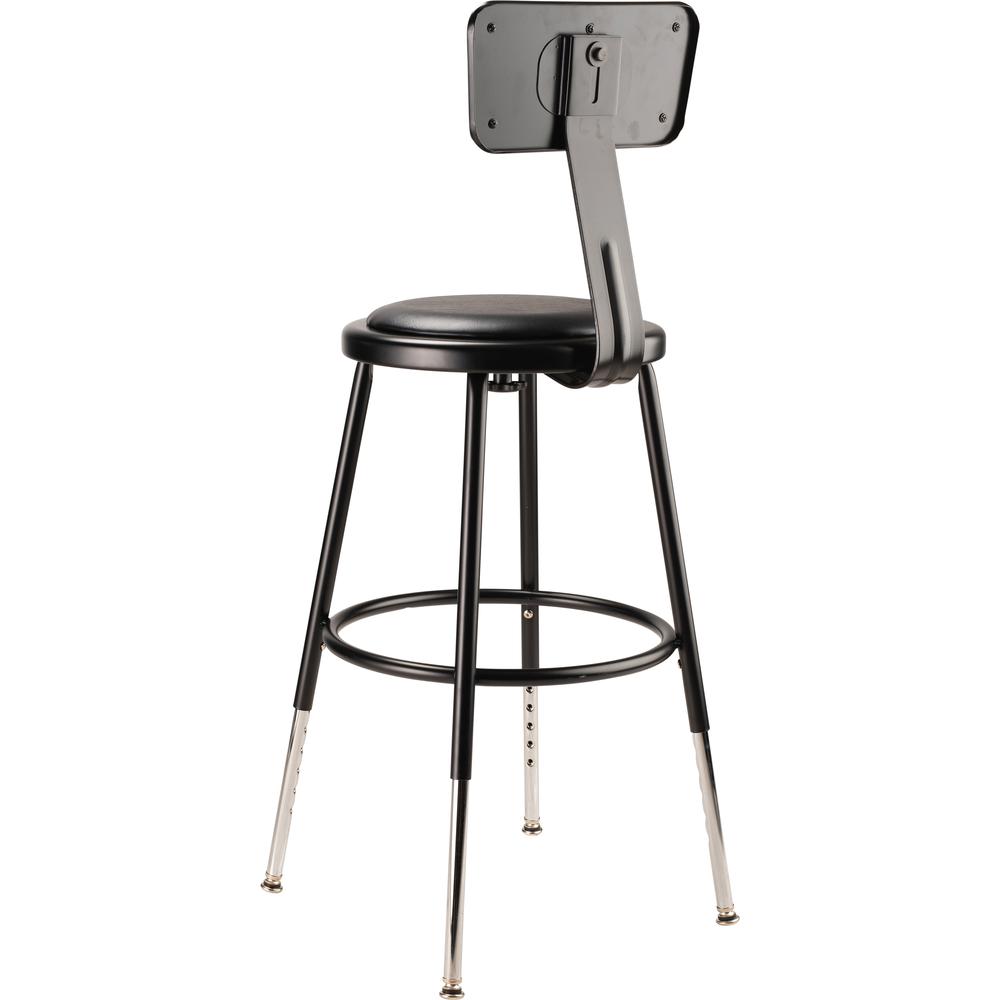 (5 Pack) NPS® 19″-27″ Height Adjustable Heavy Duty Vinyl Padded Steel Stool With Backrest