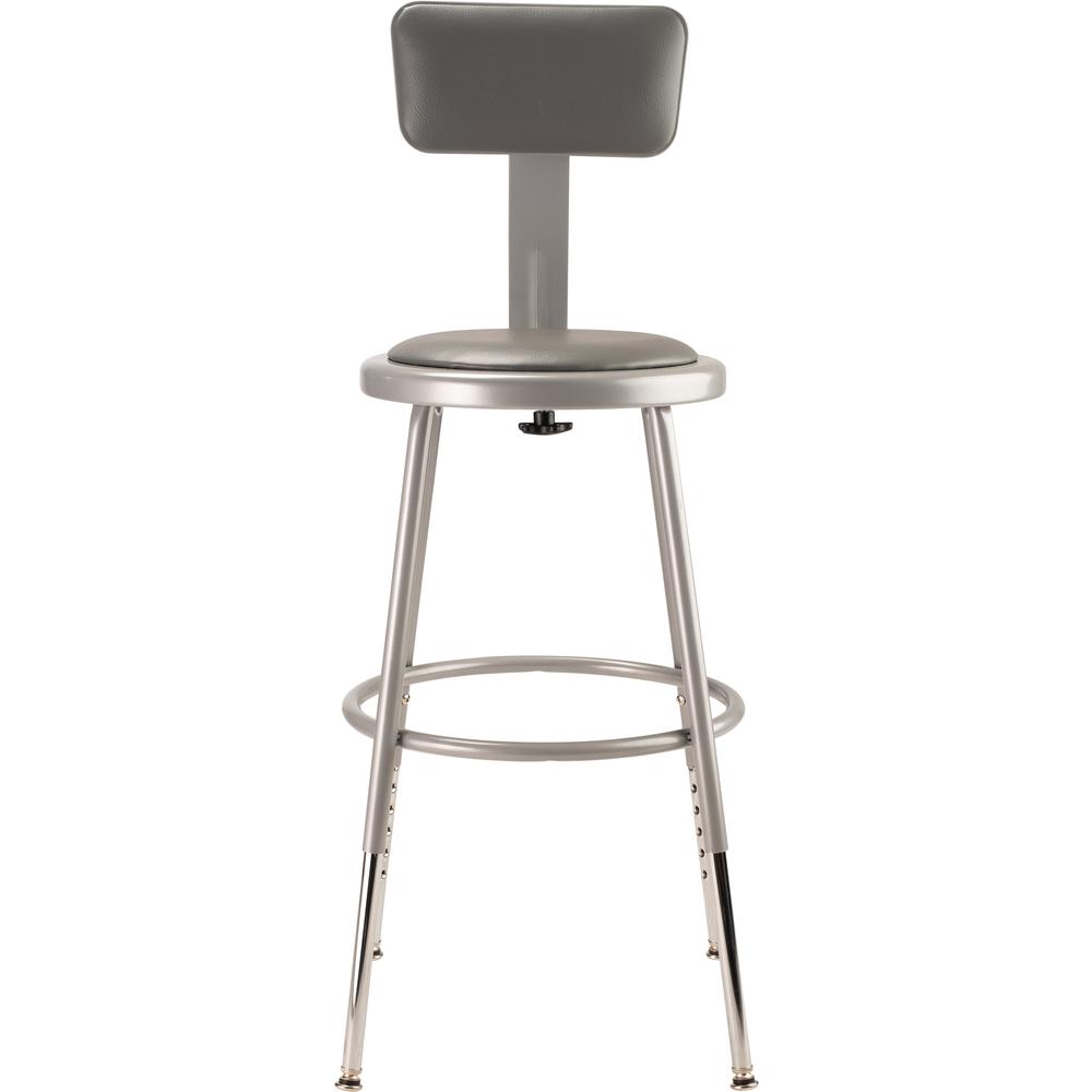(5 Pack) NPS® 19″-27″ Height Adjustable Heavy Duty Vinyl Padded Steel Stool With Backrest