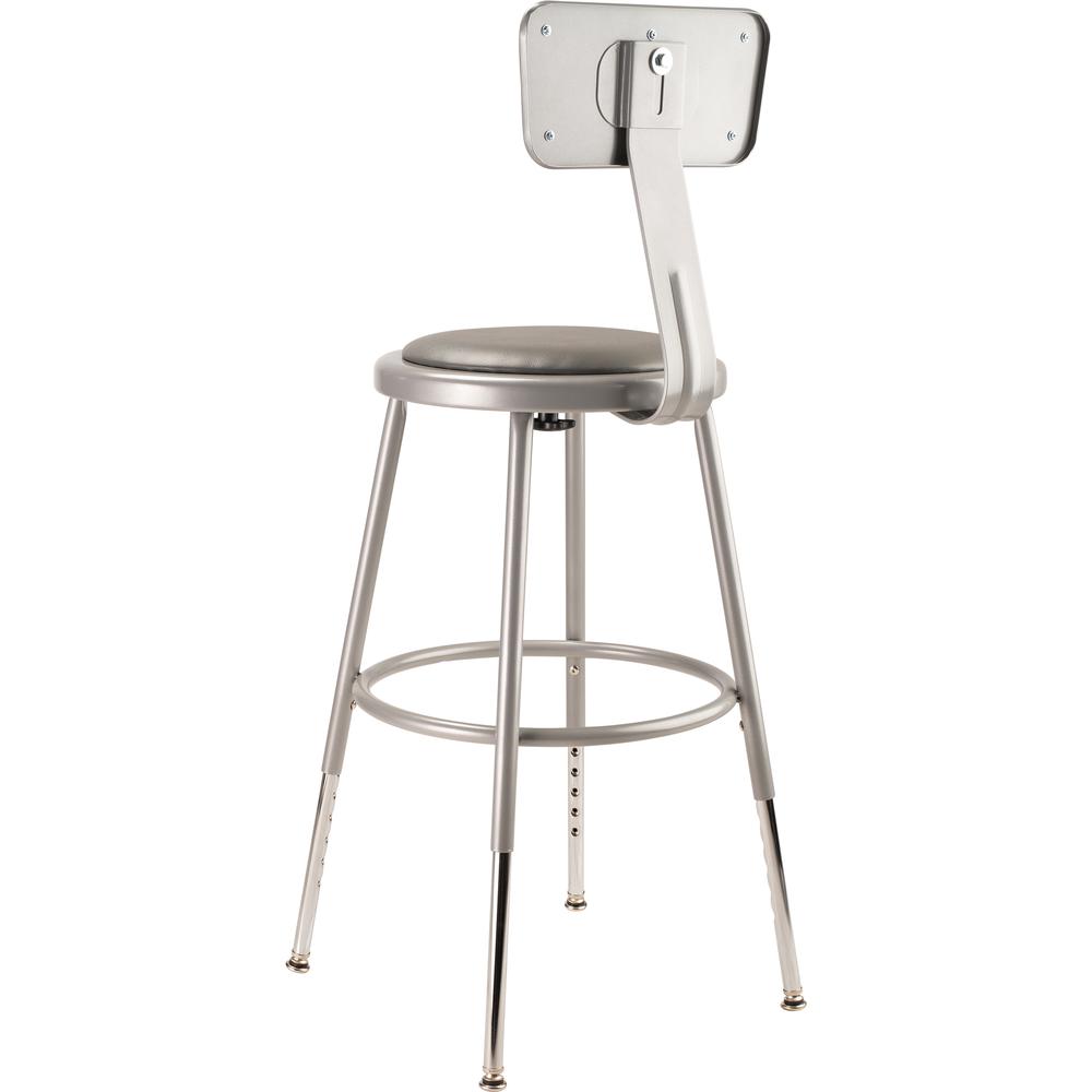 (5 Pack) NPS® 19″-27″ Height Adjustable Heavy Duty Vinyl Padded Steel Stool With Backrest