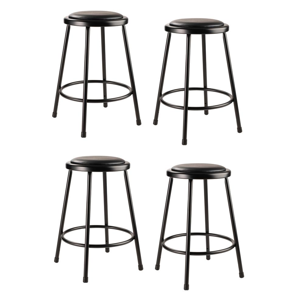 (4 Pack) NPS® 24″ Heavy Duty Vinyl Padded Steel Stool