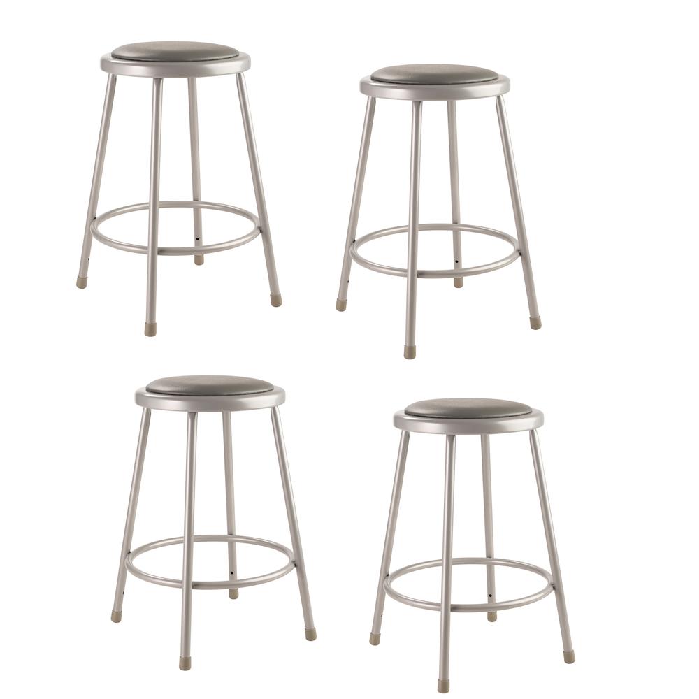 (4 Pack) NPS® 24″Heavy Duty Vinyl Padded Steel Stool