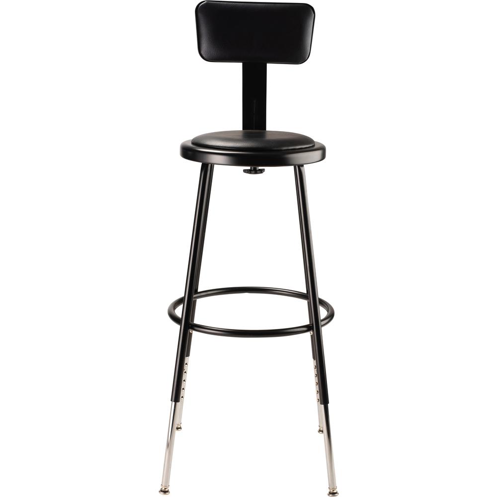 (4 Pack) NPS® 25″-33″ Height Adjustable Heavy Duty Vinyl Padded Steel Stool With Backrest