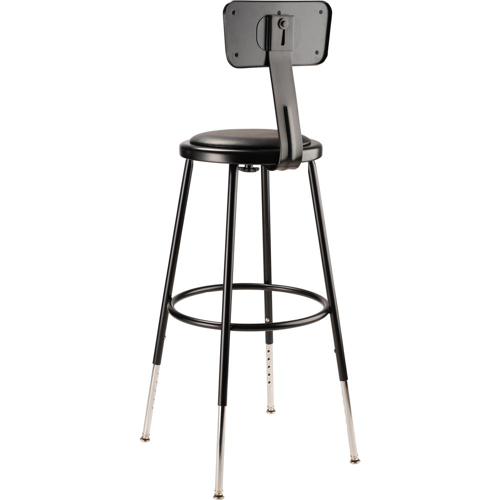 (4 Pack) NPS® 25″-33″ Height Adjustable Heavy Duty Vinyl Padded Steel Stool With Backrest