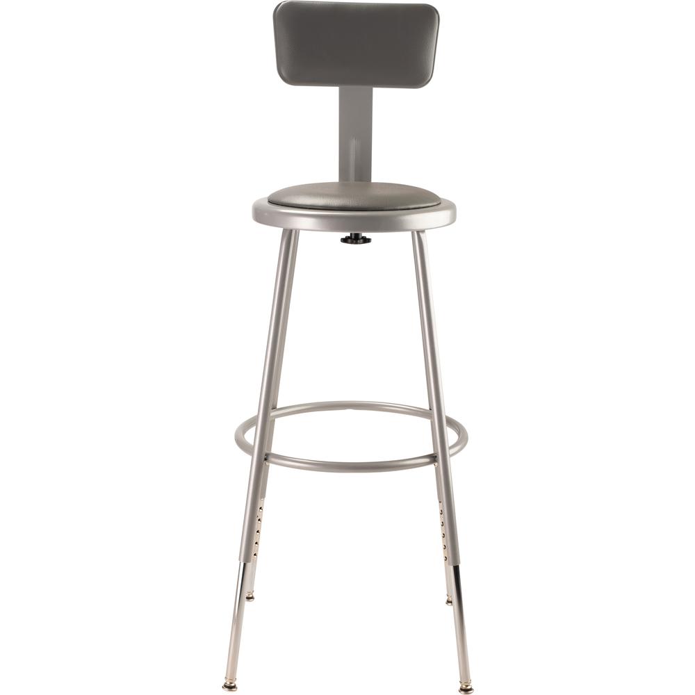 (4 Pack) NPS® 25″-33″ Height Adjustable Heavy Duty Vinyl Padded Steel Stool With Backrest