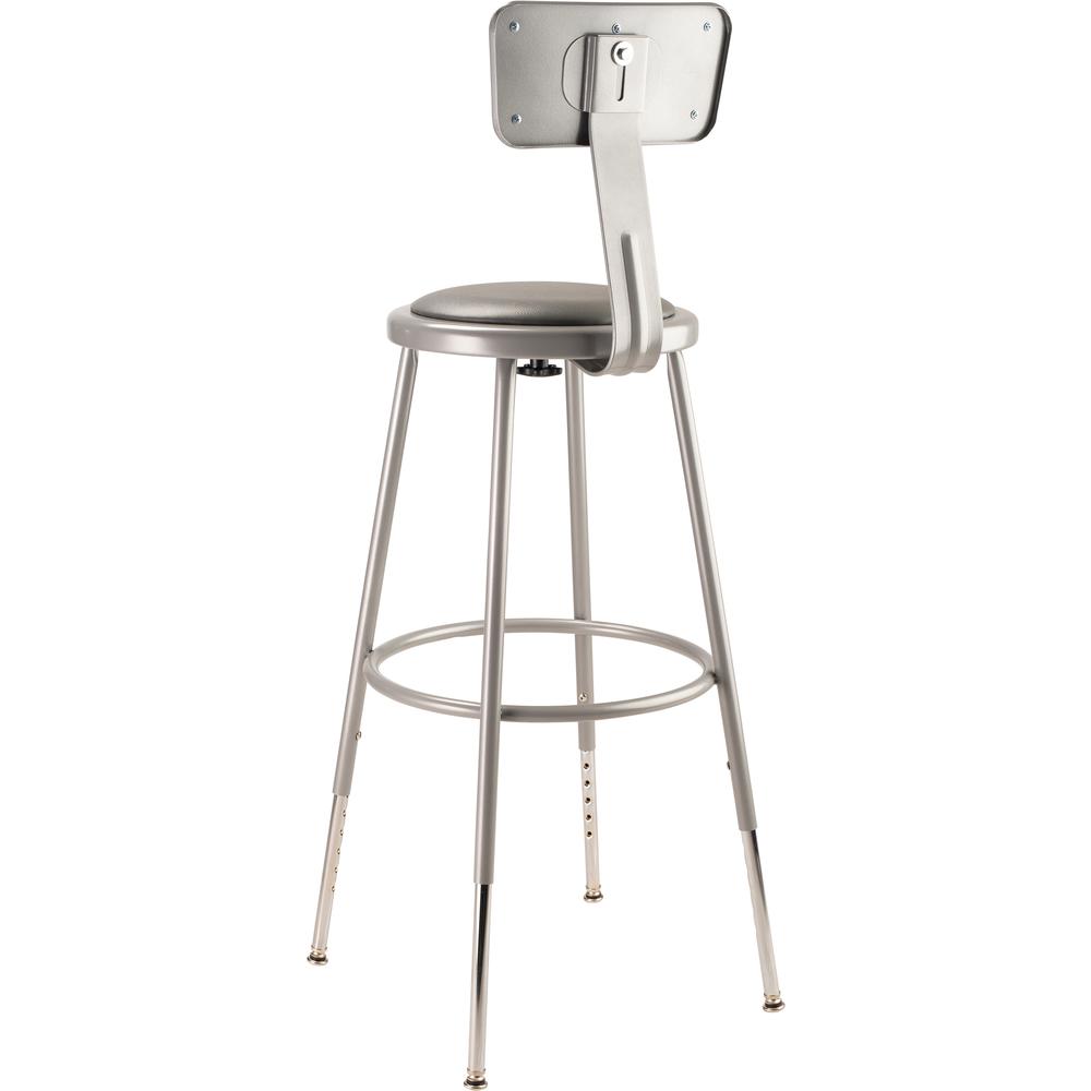 (4 Pack) NPS® 25″-33″ Height Adjustable Heavy Duty Vinyl Padded Steel Stool With Backrest